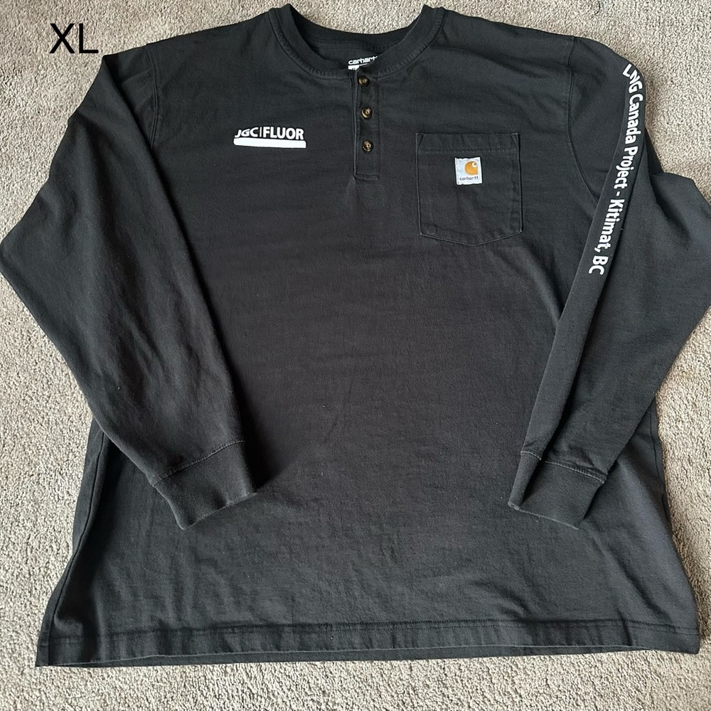 Carhartt Black Long Sleeve Men's Shirt, XL
